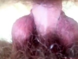 Hairy Amateur Squirter Covered in Cum