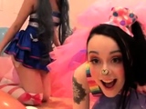 Cute brunette amateur teen masturbates on webcam