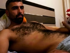 Hairy Horny Daddy Strokes His Big Cock